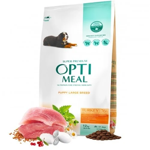 Ração seca Optitimeal para filhotes de raças grandes - Turquia