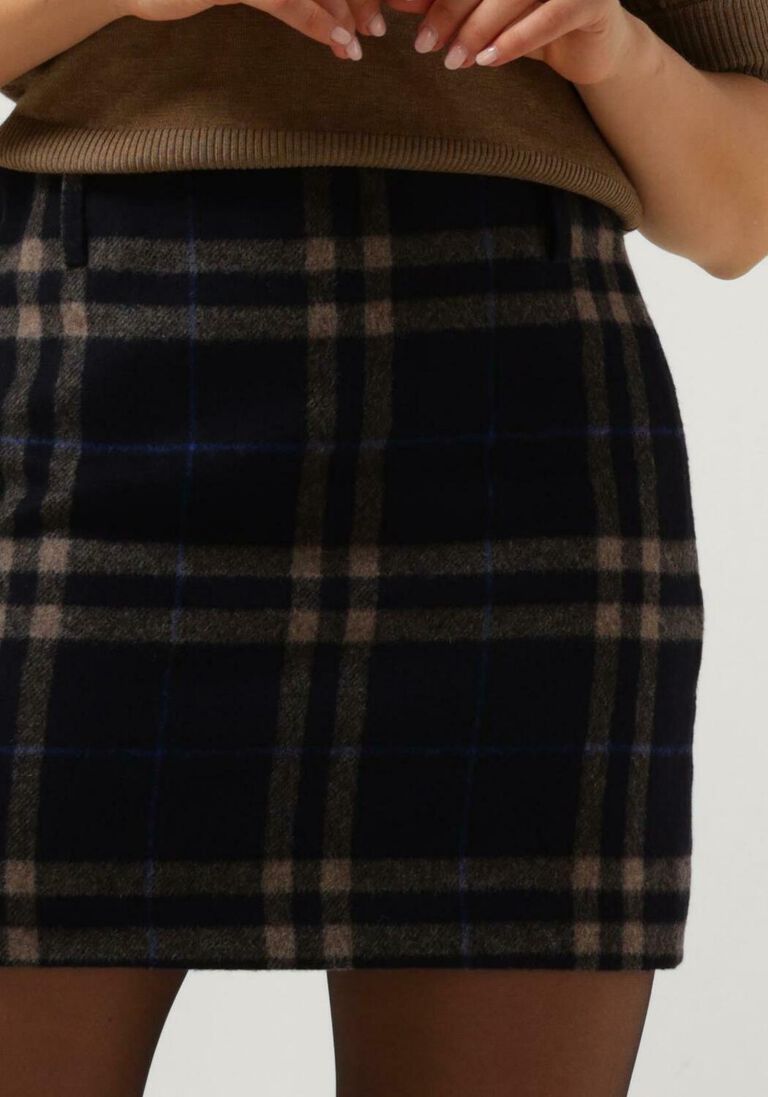 VANILIA donkerblauwe vanilia minirok big check mini skirt