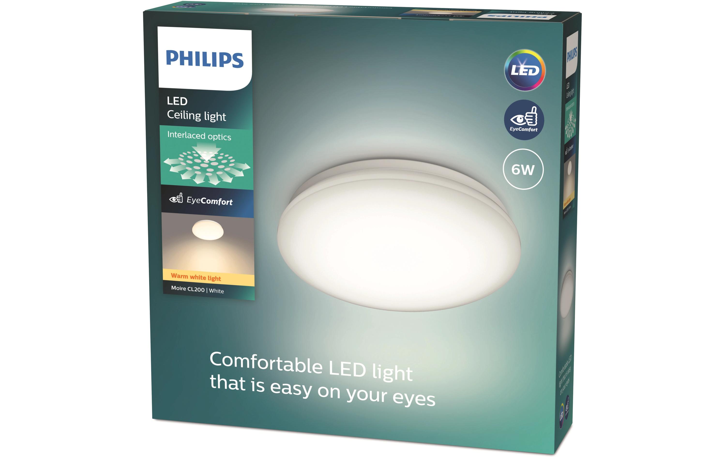 Deckenleuchte Moire CL200, 2700K, 6W, weissLED-Leuchte für gleichmässige Lichtverteilung