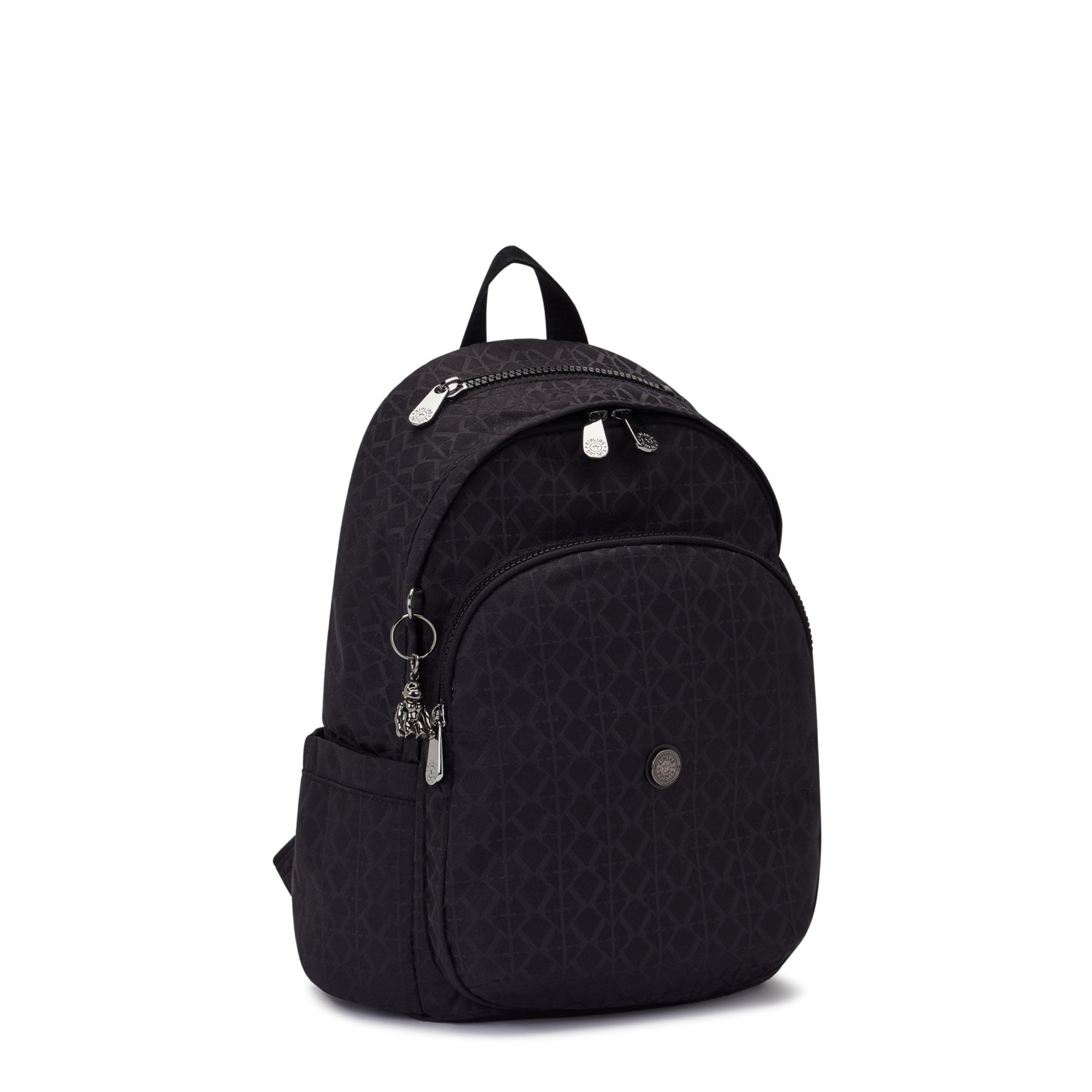 DELIA Sac à Dos Moyen avec Poche Frontale et Poignée Supérieure - Signature Black QVC