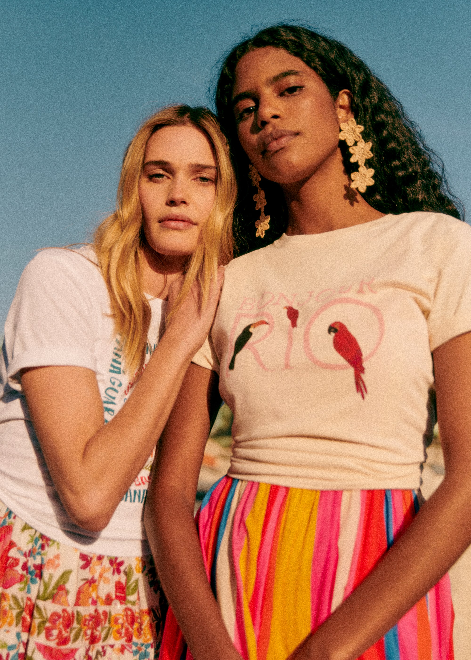 T-Shirt Bonjour Rio - Sézane x FARM Rio - Crème / Multico - E-SHOP/T-SHIRTS 5905377