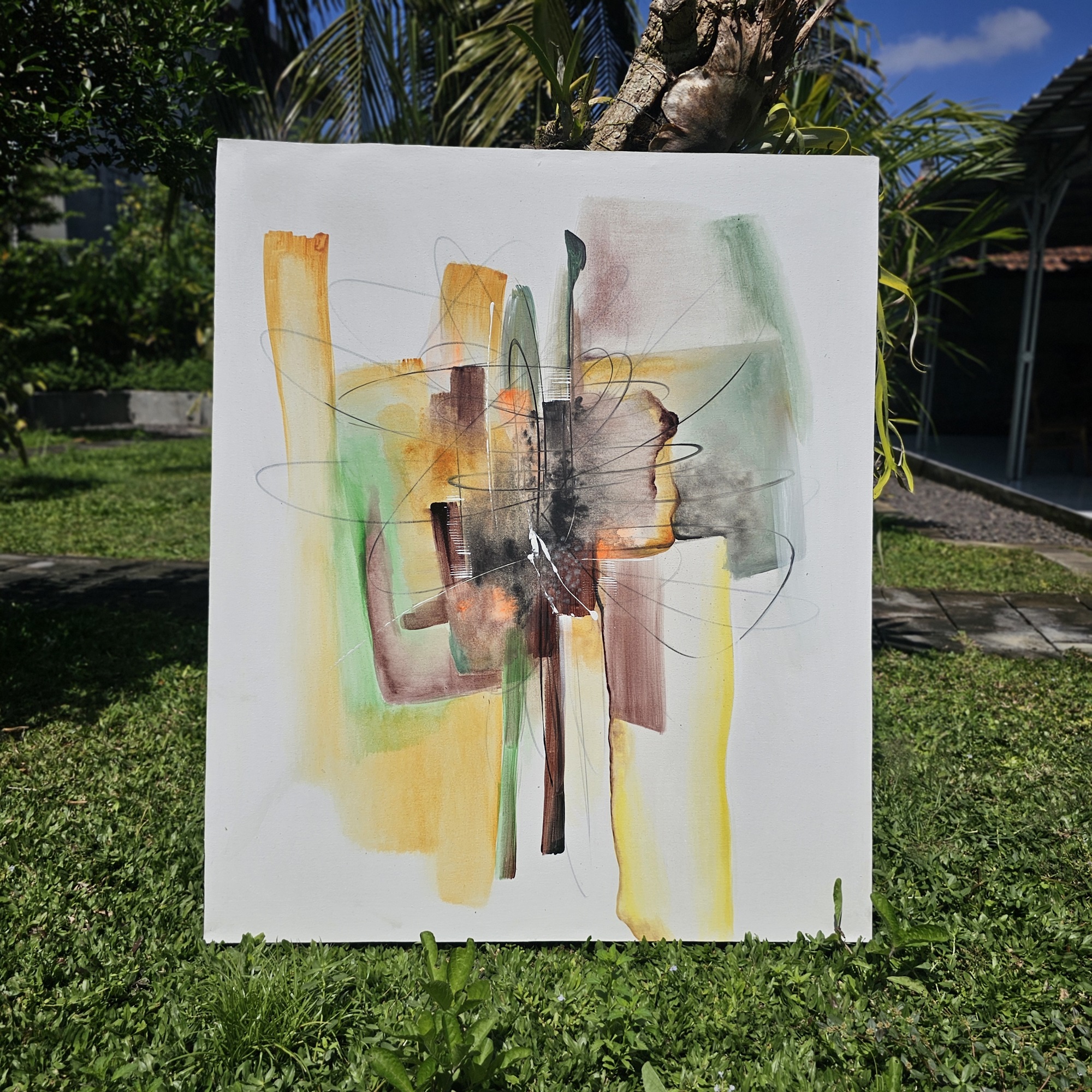 Gemälde 'Abstract', B 100 cm, H 120 cm, L 4 cm von fischer's lagerhaus