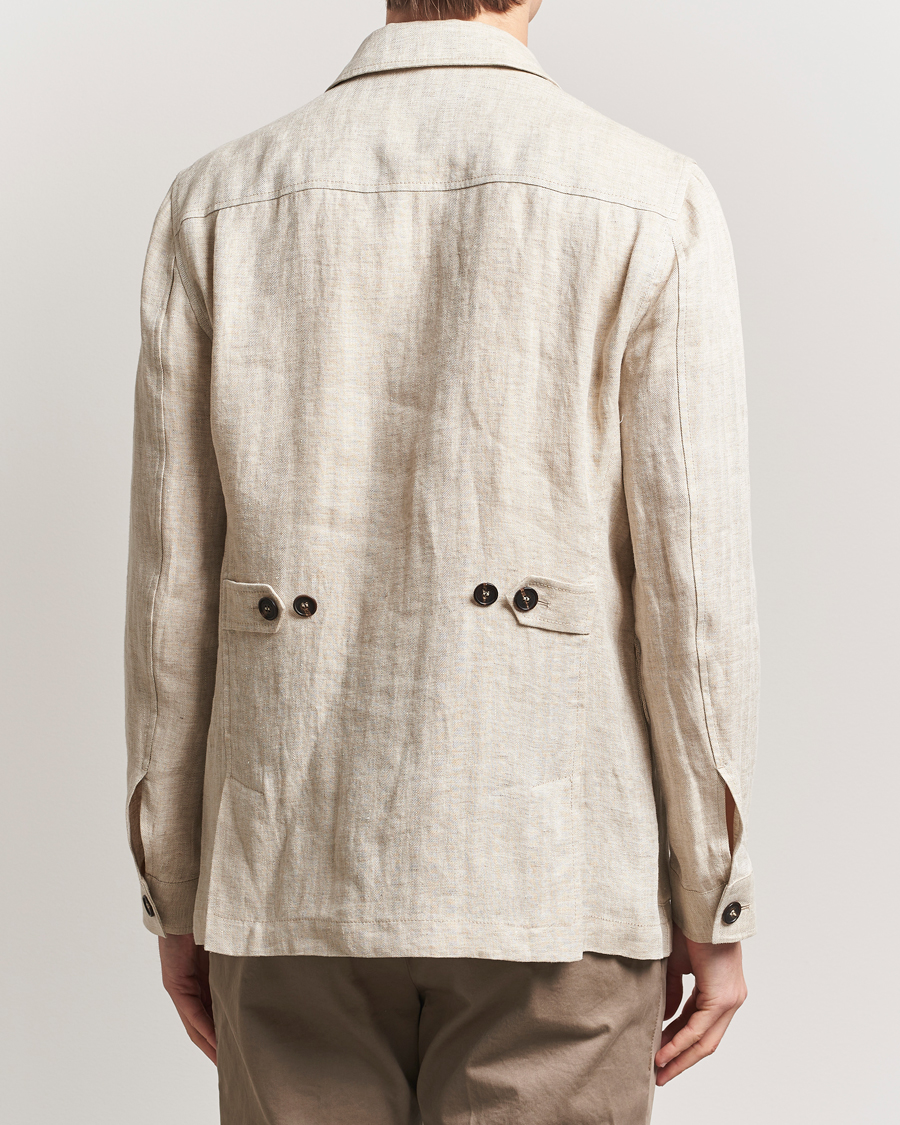 Incotex Herringbone Linen Sahariana Beige