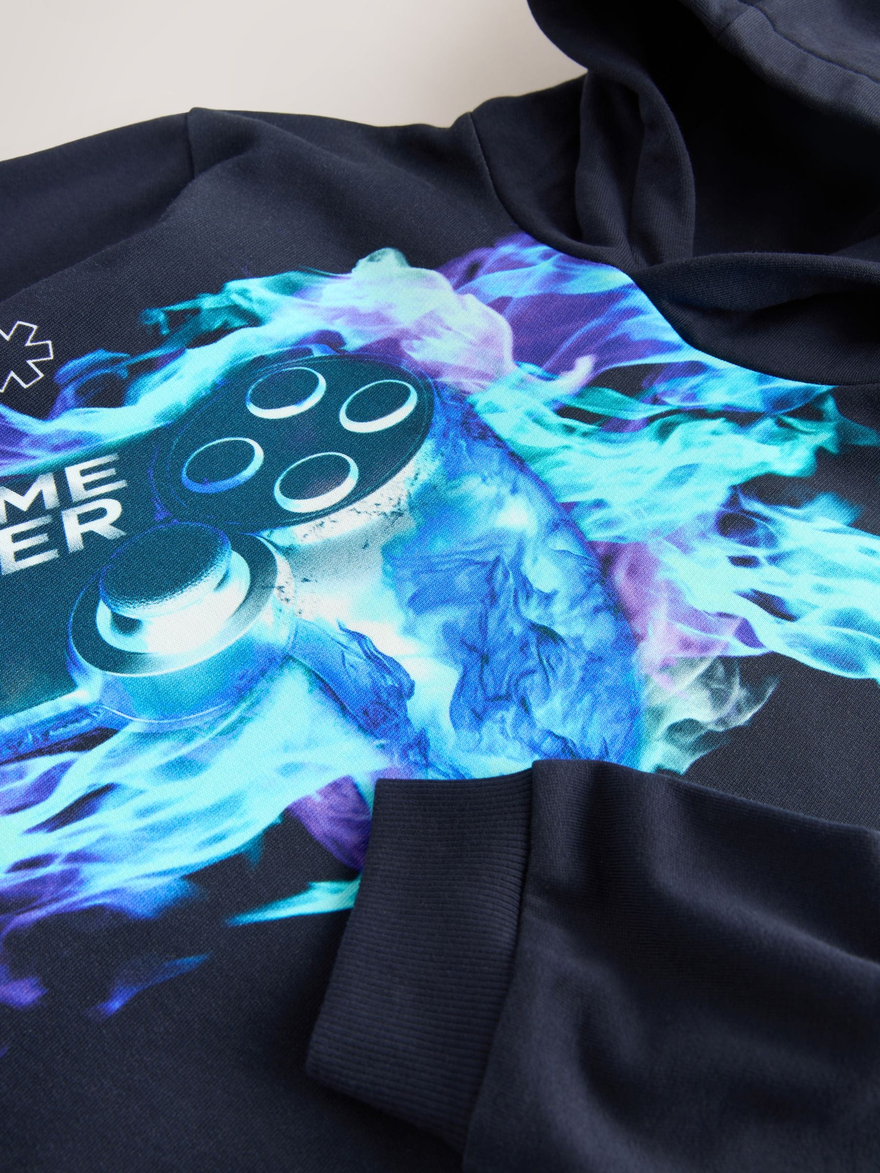 Marineblauwe controller - Grafische print hoodie voor oudere jongens (3-16jaar)