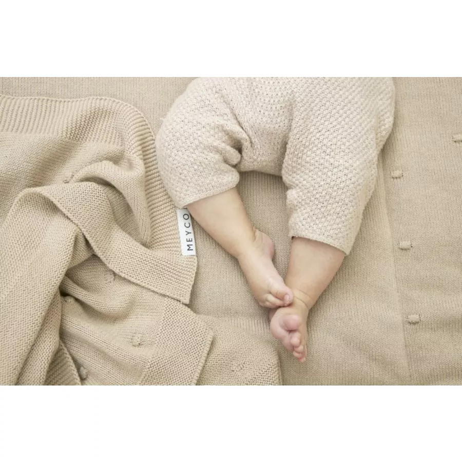 MEYCO Babydecke klein Mini Knots Sand 75 x 100 cm
