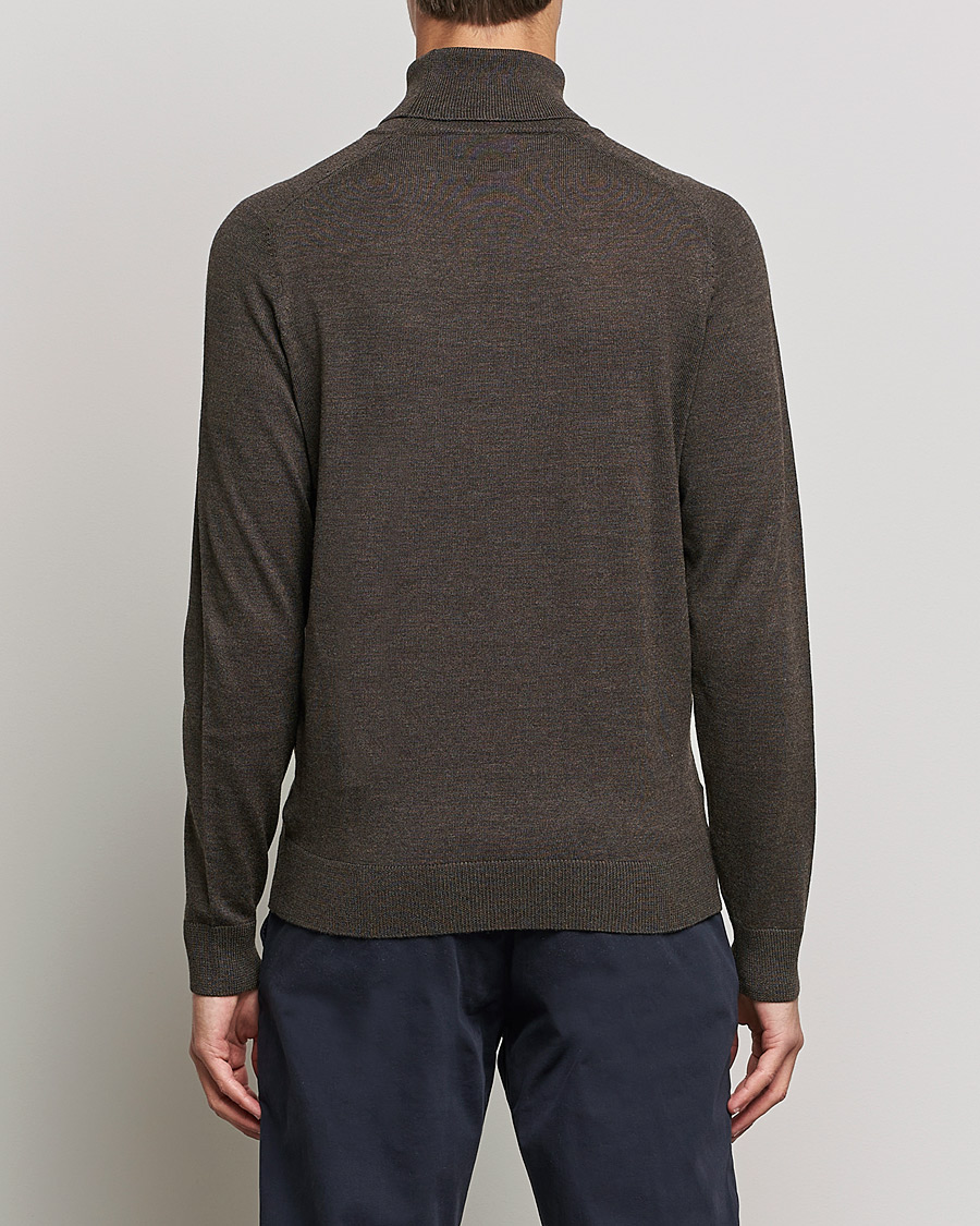 Morris Merino Rollneck Dark Brown Melange