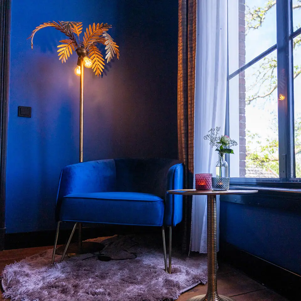Qazqa vloerlampen botanica goudkleurig e27