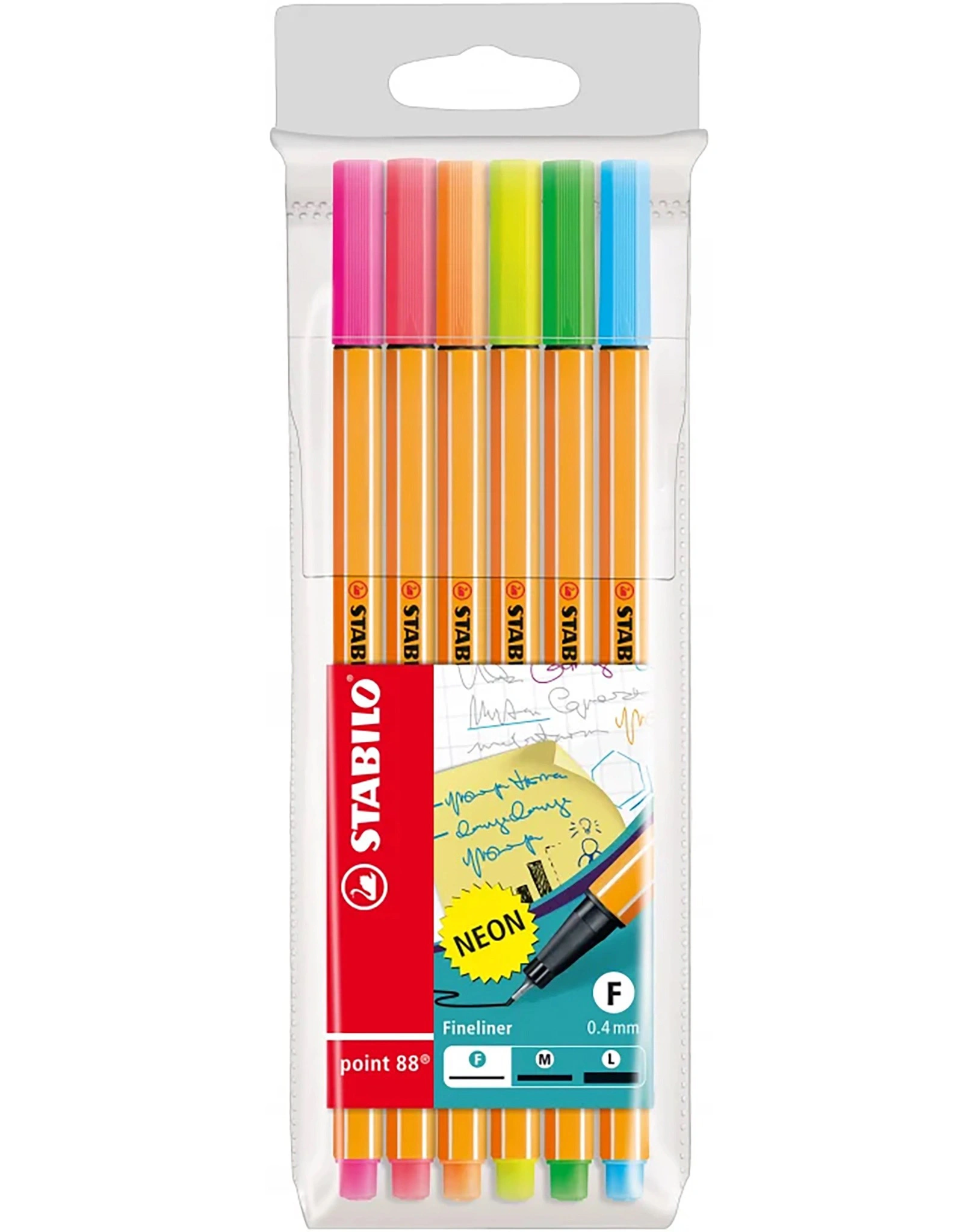 Fineliner STABILO® point 88 NEON 6er-Pack