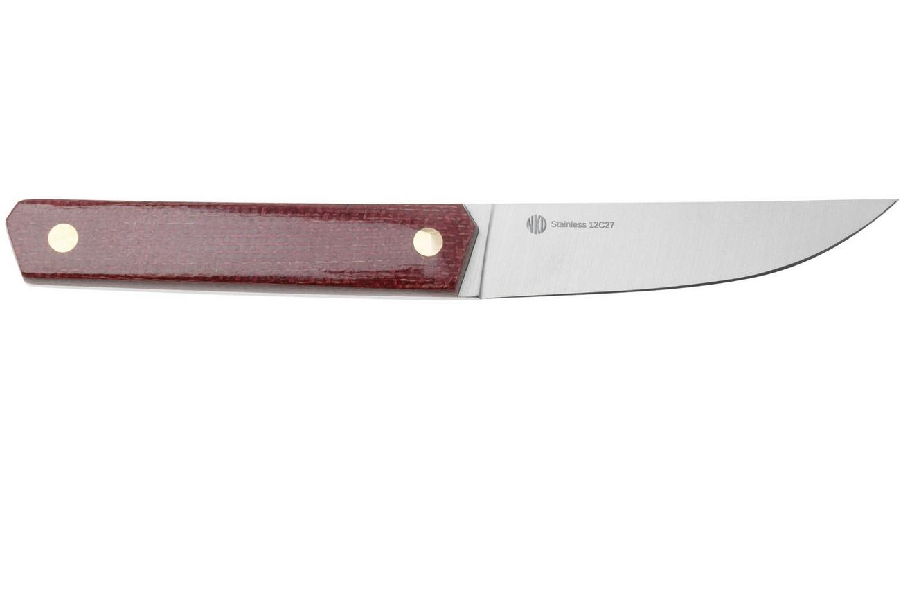 Nordic Knife Design Stoat 100 2072, Plum Canvas Micarta vaststaand mes