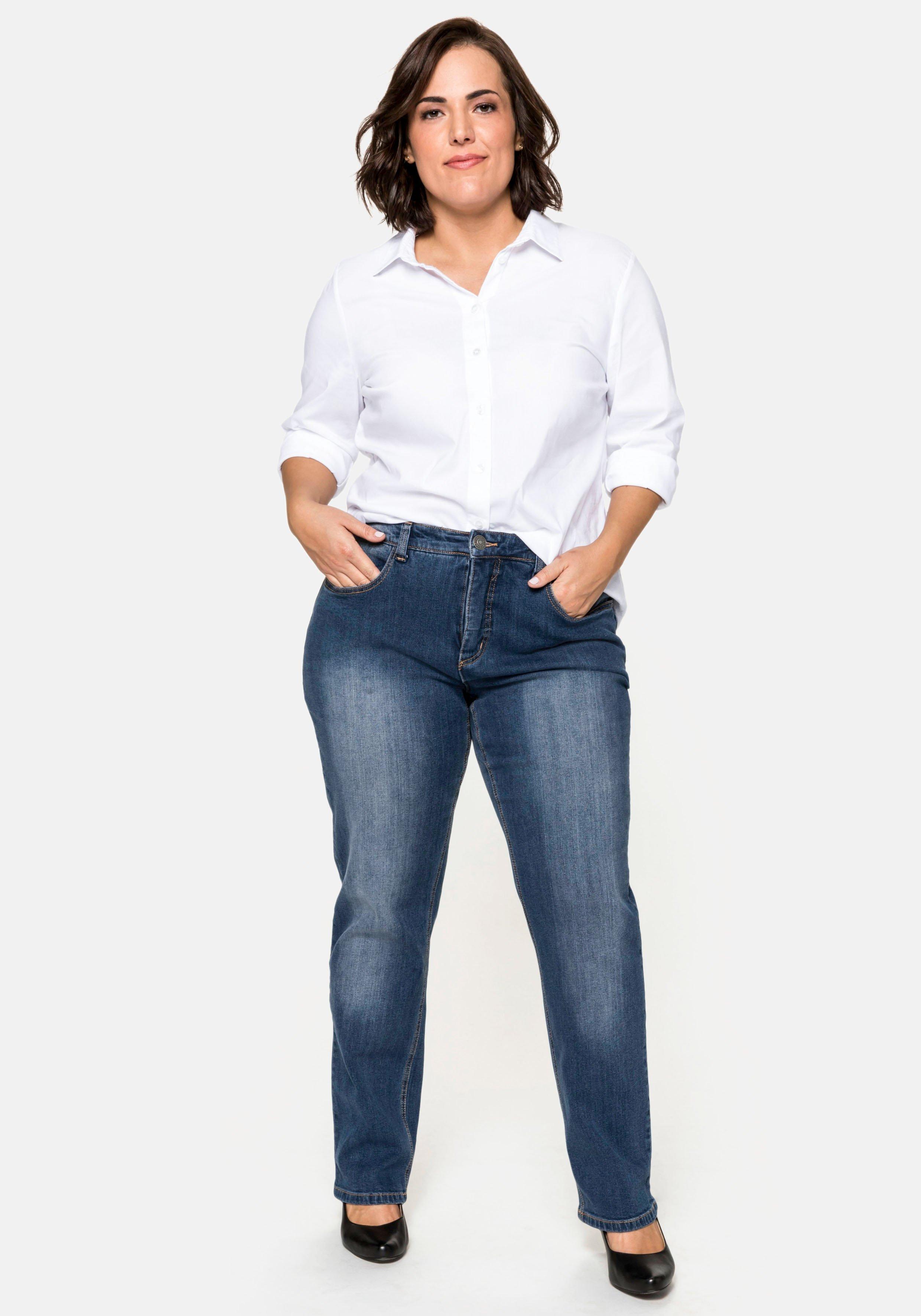 Gerade Jeans mit Shaping-Einsatz