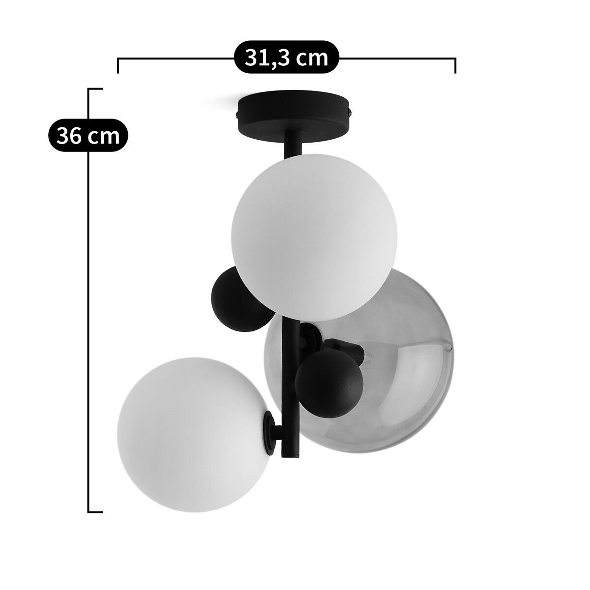AM.PM<br>Luminária de teto em vidro fumê/metal, Bullesco