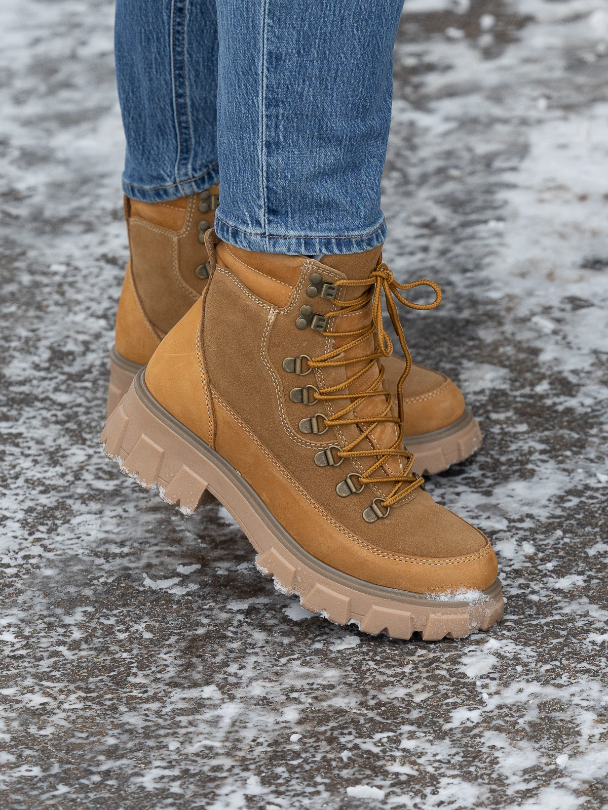 Combat Leather Boot Warm Tan - Trapes Sko
