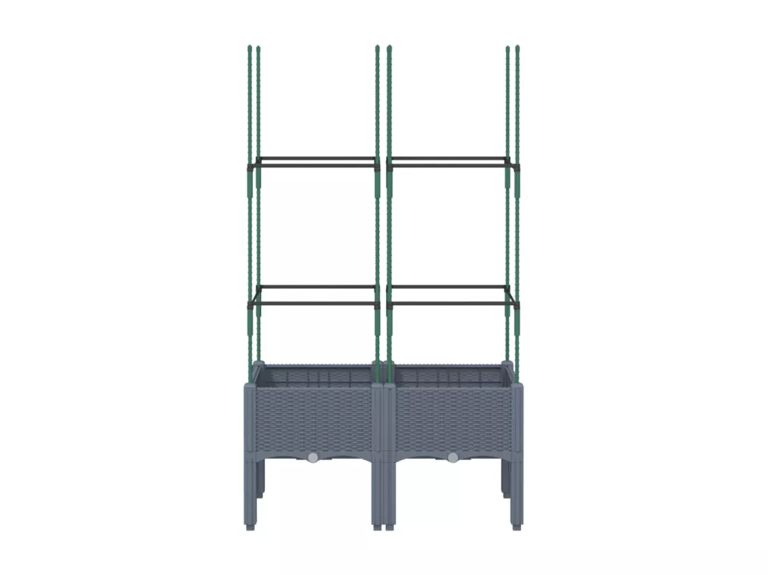 Jardinière bac lit surélevé grise 80 x 40 x 142 cm 02_0038314