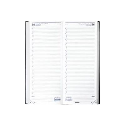 Agenda long Lima Saturnus - 1 jour par page - 12,8 x 33 cm - noir - Brepols
