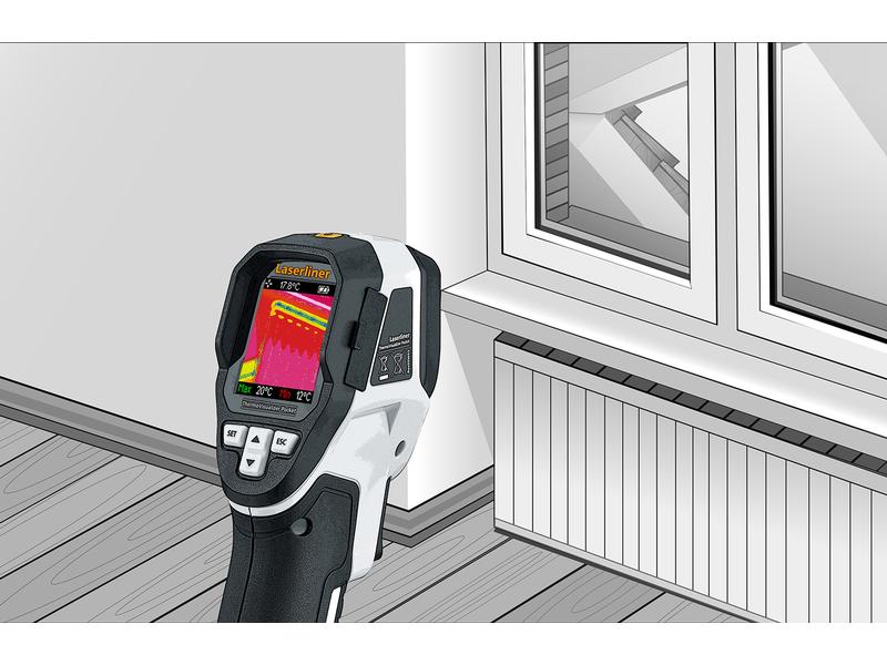 Laserliner Wärmebildkamera ThermoVisualizer Pocket Visualisierung von Temperaturverläufen für die Anwendung im Bauwesen, Elektrotechnik und Industrie