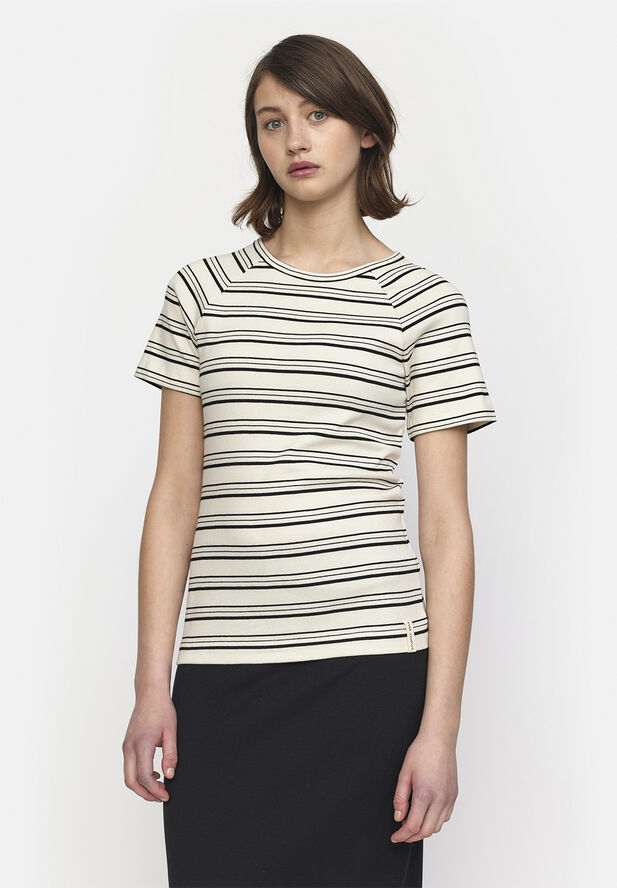 esmé studios ESBlossom SS O-neck Rib T-shirt - GOTS Black stripe