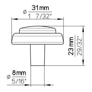 Knop Estelle wit 30mm