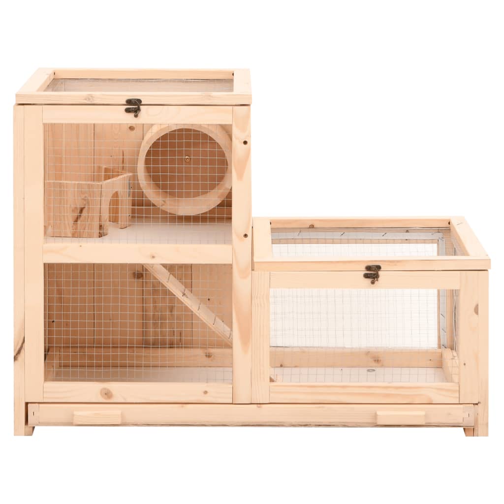 gaiola para hamster vidaXL em madeira maciça de abeto, 81x40x60 cm