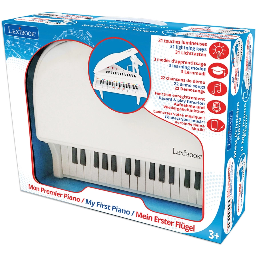 LEXIBOOK Mein erster Flügel - 32 Tasten Piano mit Mikrofon zum Singen