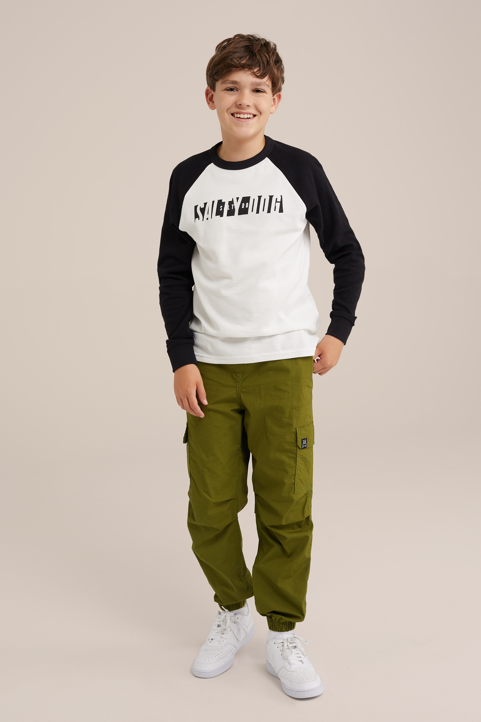 Jongens T-shirt met opdruk Salty Dog Wit