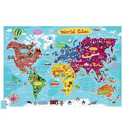 Crocodile Creek Puzzlespiel - 200 Teile - Weltkarte