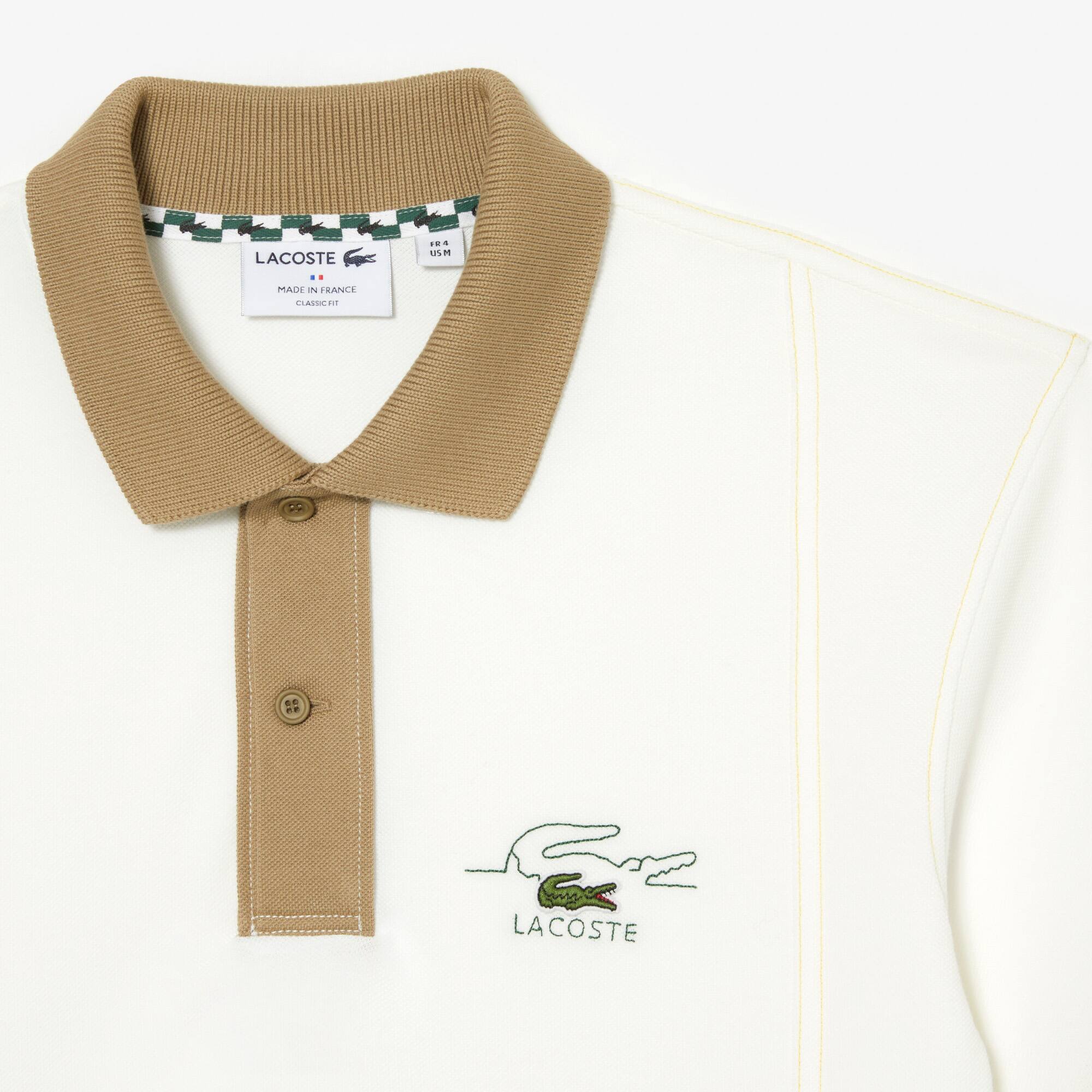 Herren LACOSTE Poloshirt aus Bio-Baumwolle zweifarbig Kurze Ärmel - Weiss - Lacoste - Herren