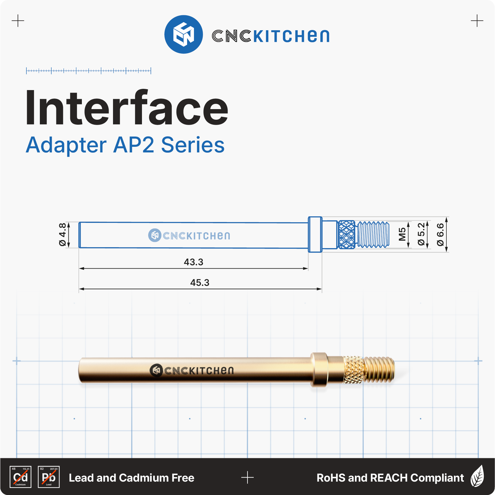 CNC Kitchen  Einschmelzhilfen + AP2 Adapter    Hochwertige Lötspitzen aus Messinglegierung inkl. Adapter