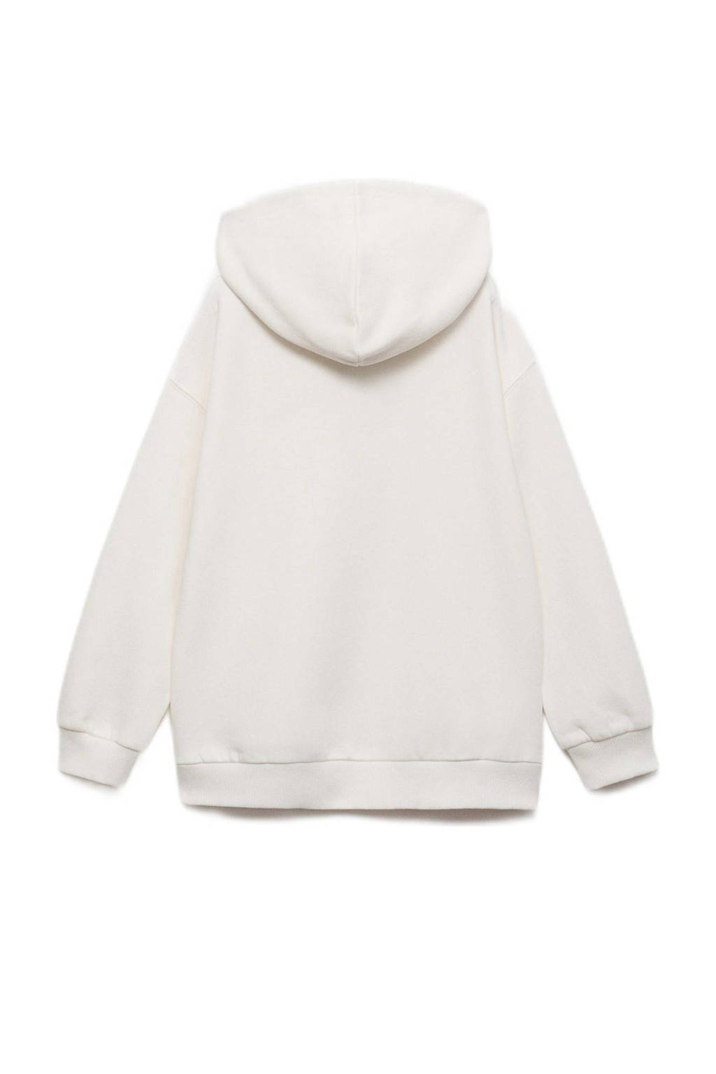 Mango Kids hoodie met tekst naturel wit