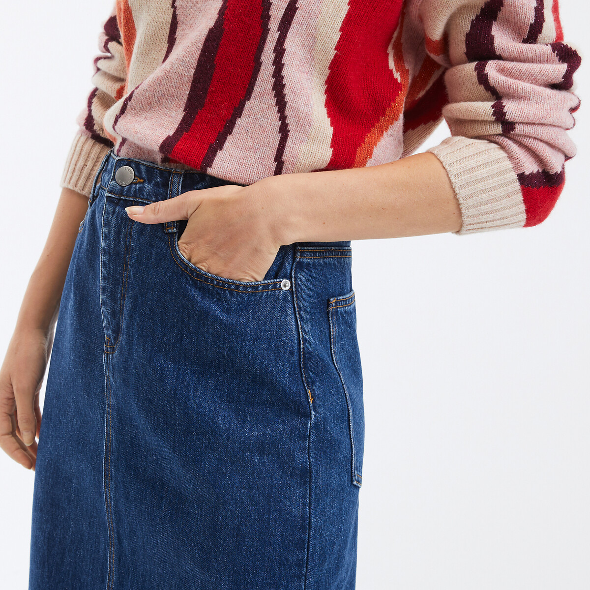 SUNCOO<br>Saia jeans longa e elegante