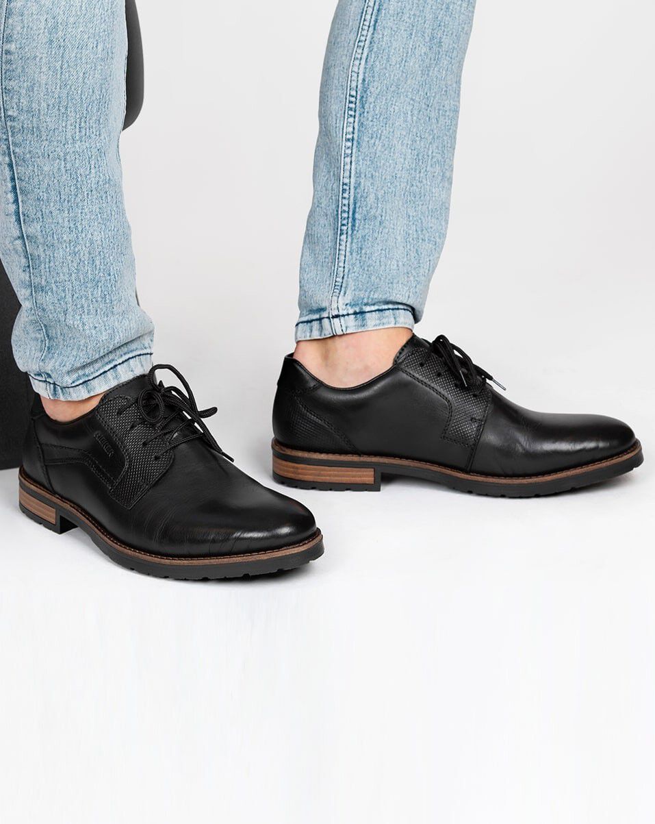Rieker Veterschoenen Laag zwart
