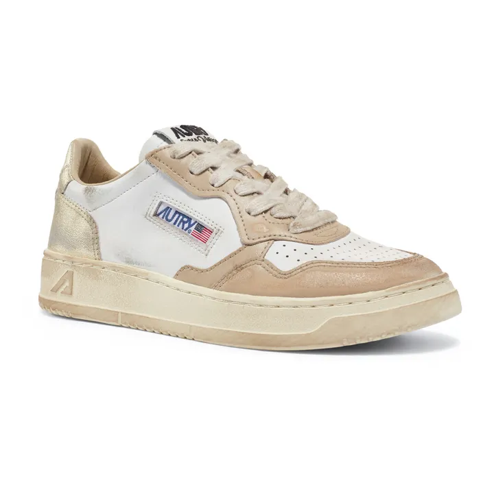 Autry Baskets Super Vintage Low Cuir Bicolore | Doré