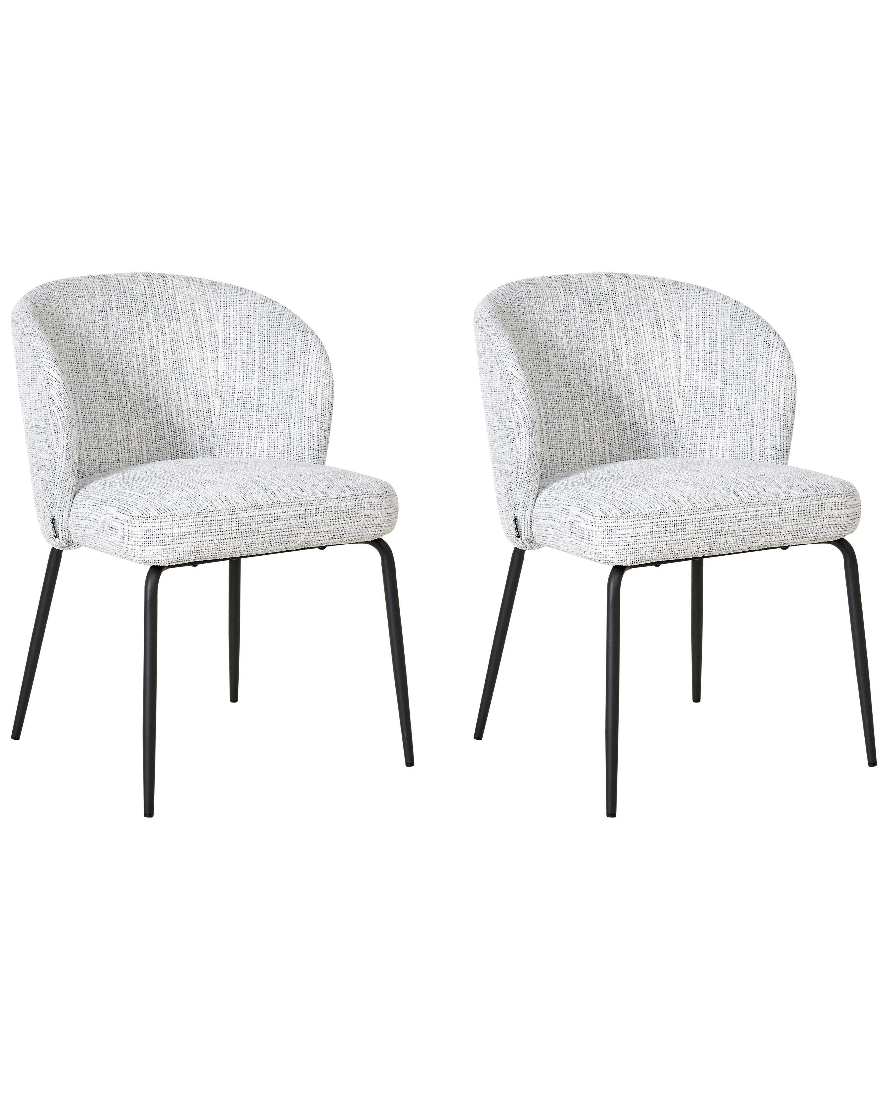 Set van 2 eetkamerstoelen ZANA Stof Wit/blauw