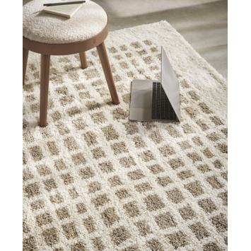 vtwonen caramel block vloerkleed 160x230cm
