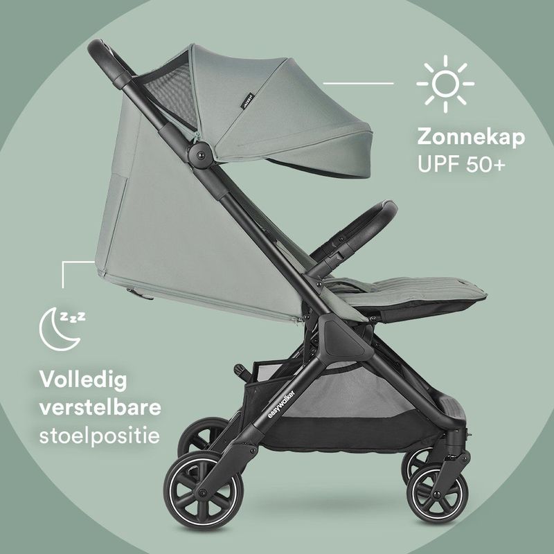 Easywalker - Jackey² - Buggy - Agave Groen - Lichtgewicht - Automatisch Opvouwbaar