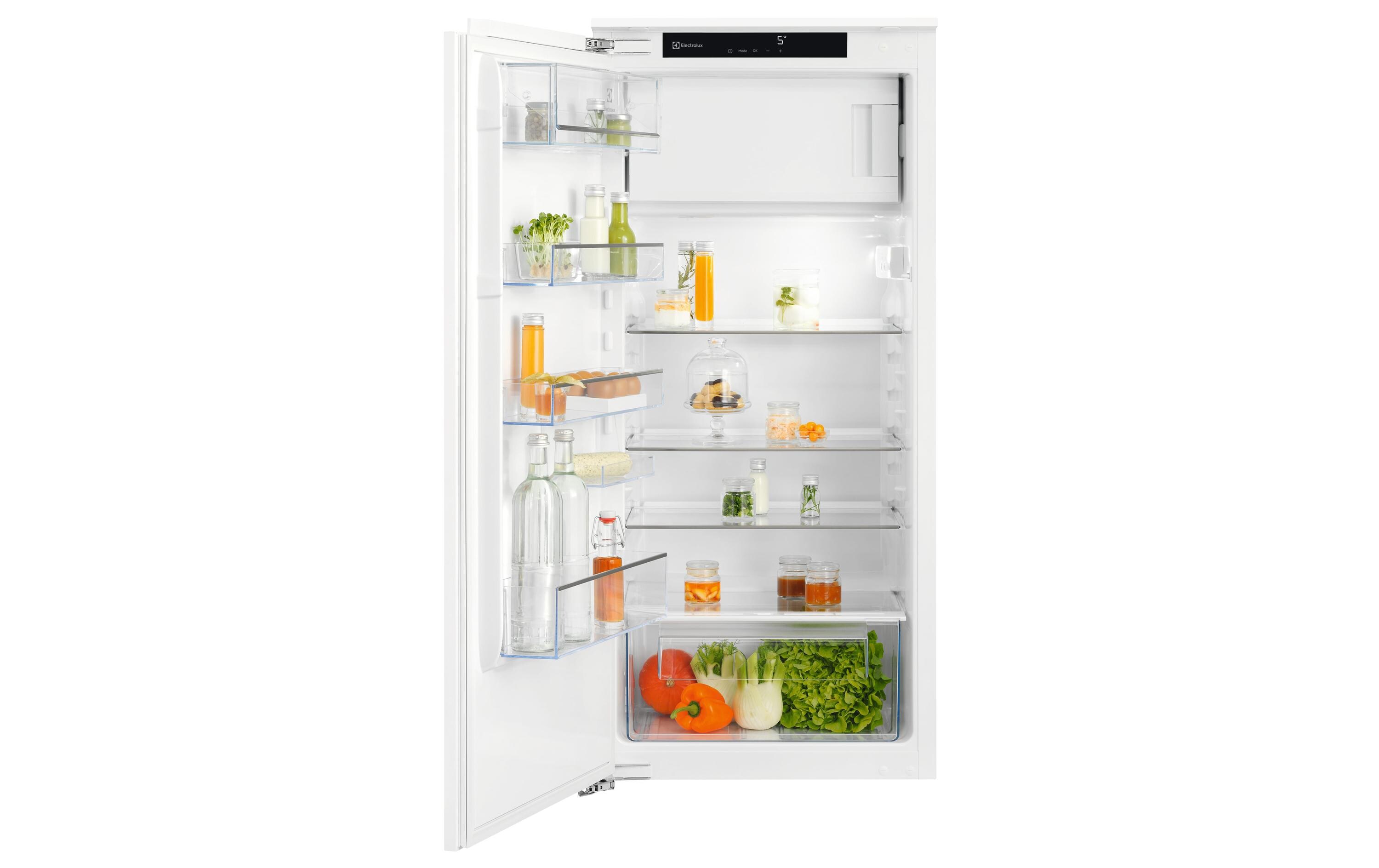 Einbaukühlschrank IK2070SL Links/Wechselbar<br>Kompakter vollintegrierbarer Einbaukühlschrank mit Vier-Sterne-Gefrierfach, Feuchtigkeitsregelung und SoftClosing-Tür für frische Lebensmittel und komfortable Bedienung