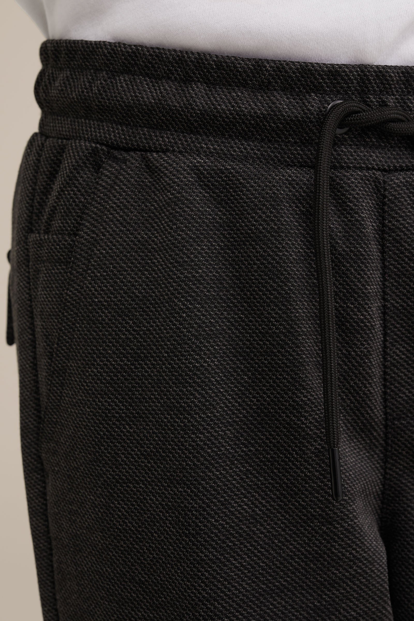 Jongens joggingbroek met cargozakken en jacquard-dessin Blue Ridge Zwart