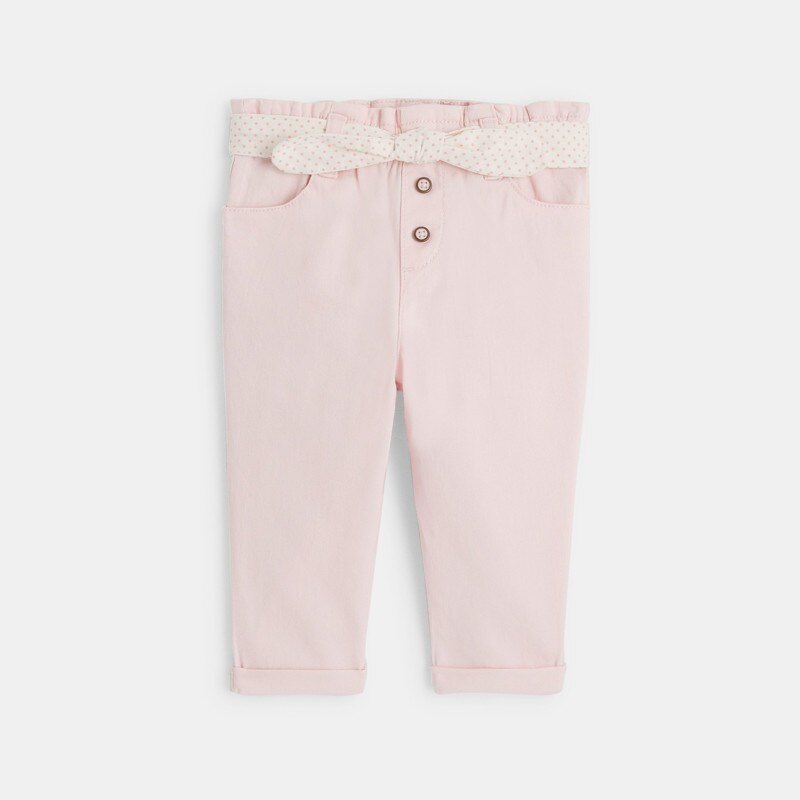 Pantalon taille haute rose bébé fille Rose