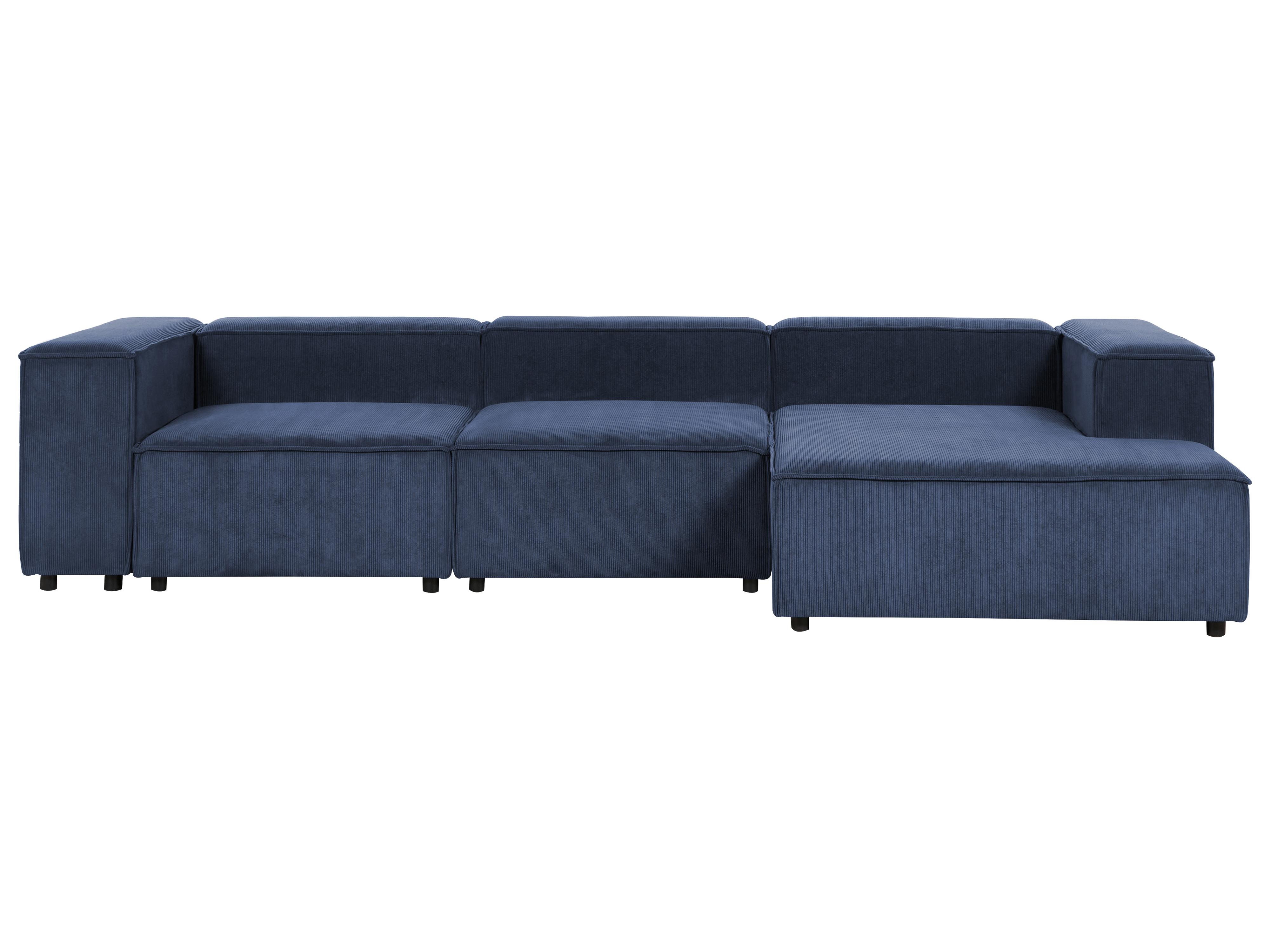 Modulaire hoekbank 4-zits ARDAL Corduroy Donkerblauw linkszijdig