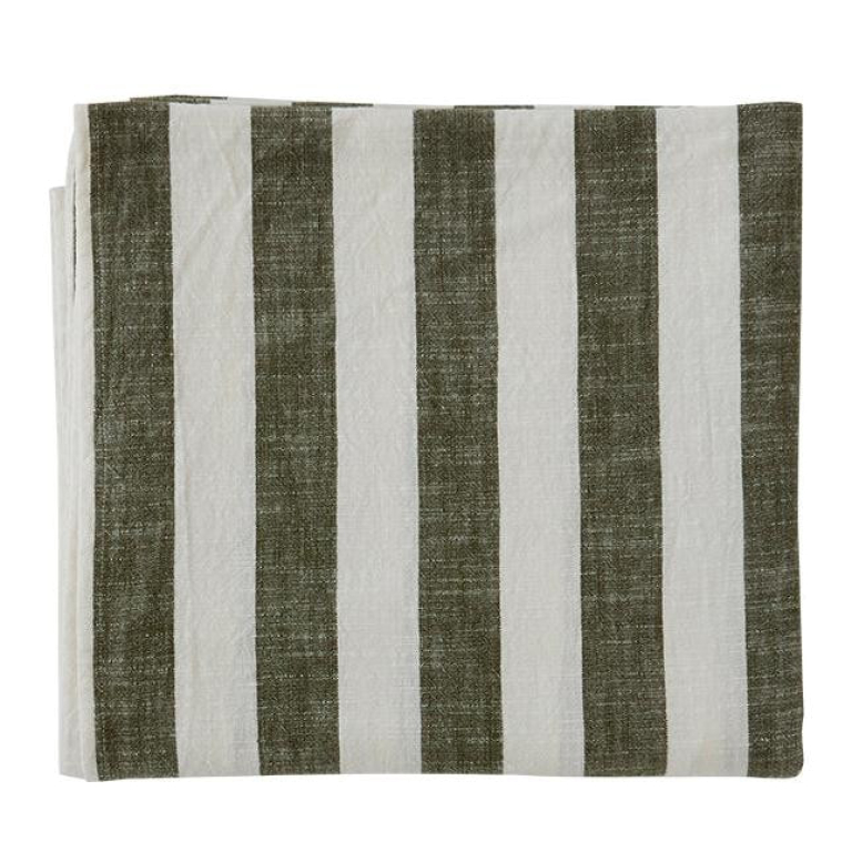 OYOY Striped tafelkleed 260x140 Olive