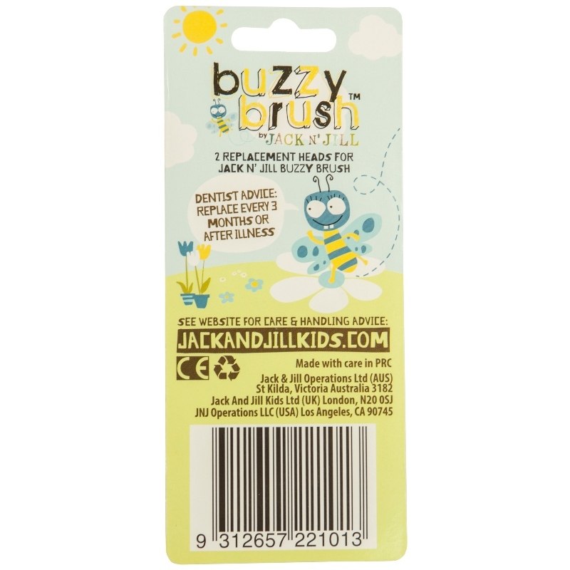 Jack N' Jill Replacement Brushes Buzzy Brush - 2 Pack