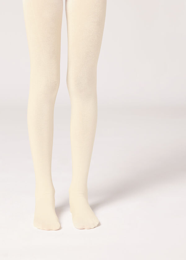 Meia-calça super opaca para meninas com cashmere