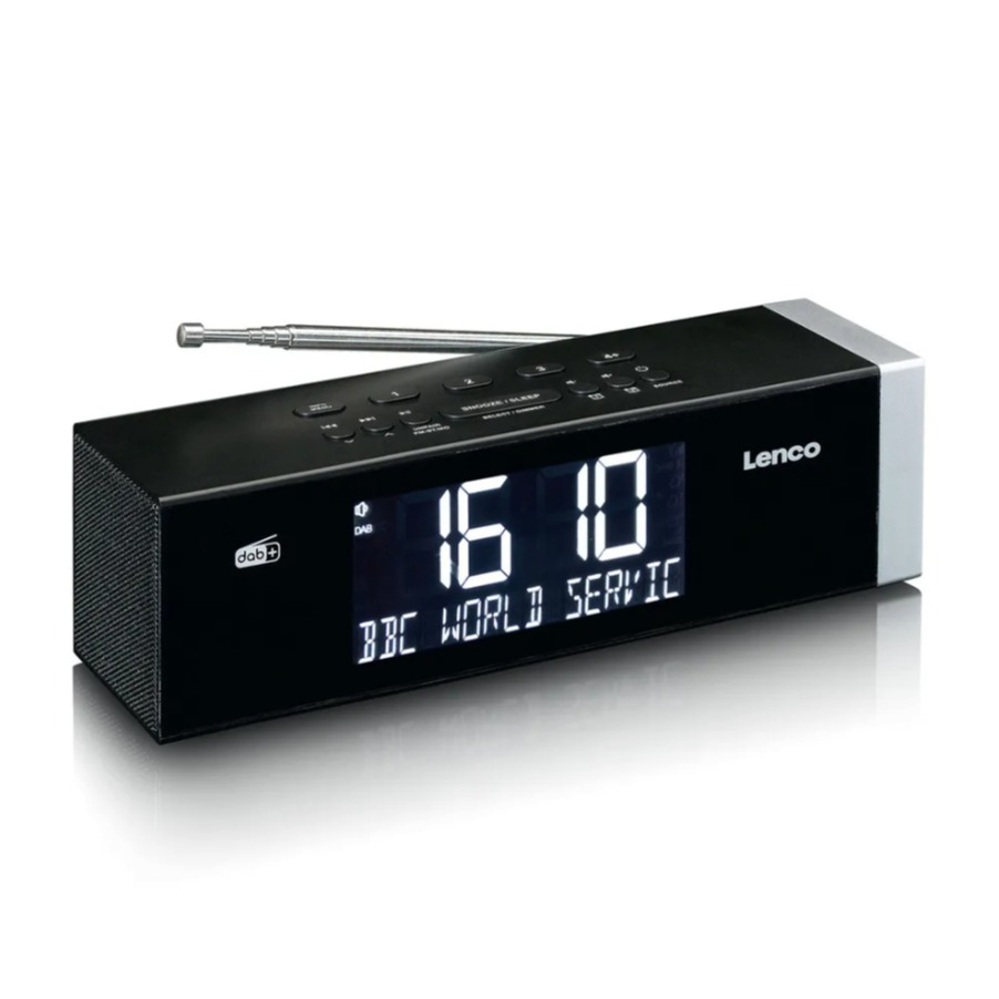 Digitaler Stereo Radio Wecker Funkgesteuertes Uhrenradio mit DAB  / FM / Bluetooth / USB Ladefunktion (CR-640BK) - Schwarz