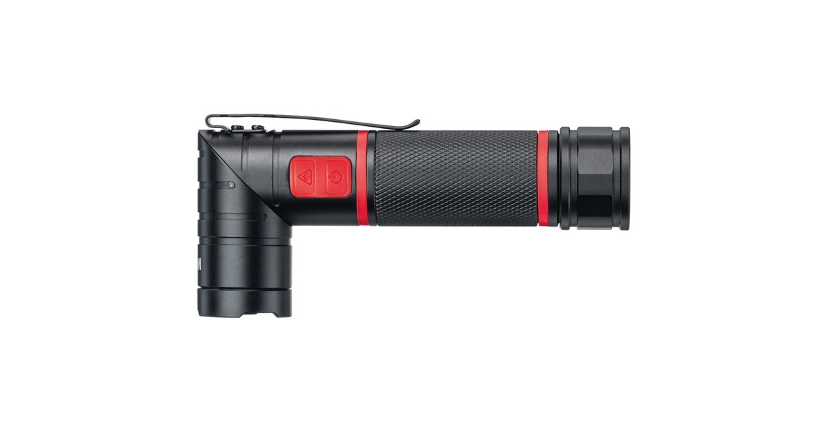 WihaZaklamp met LED, laser en UV-licht  (Zwart/rood)