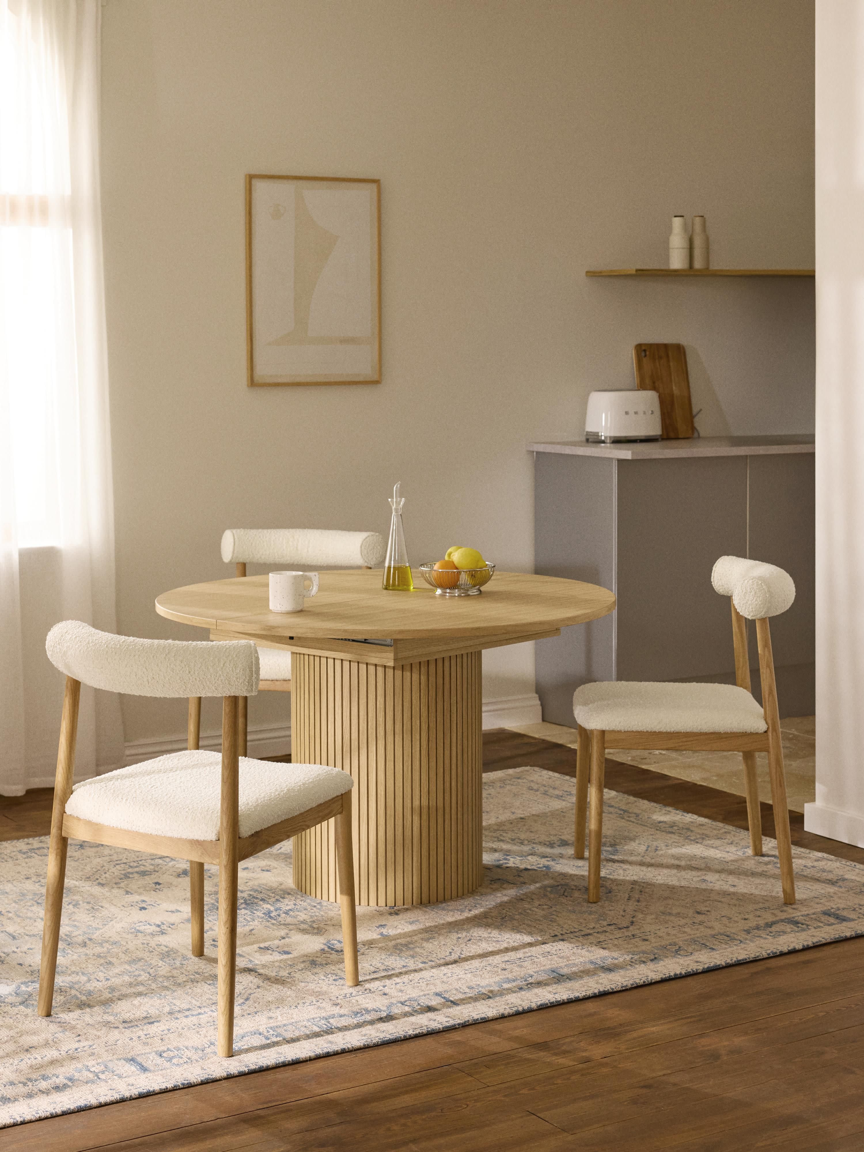 Uitschuifbare eettafel Filo met groefstructuur, in verschillende formaten