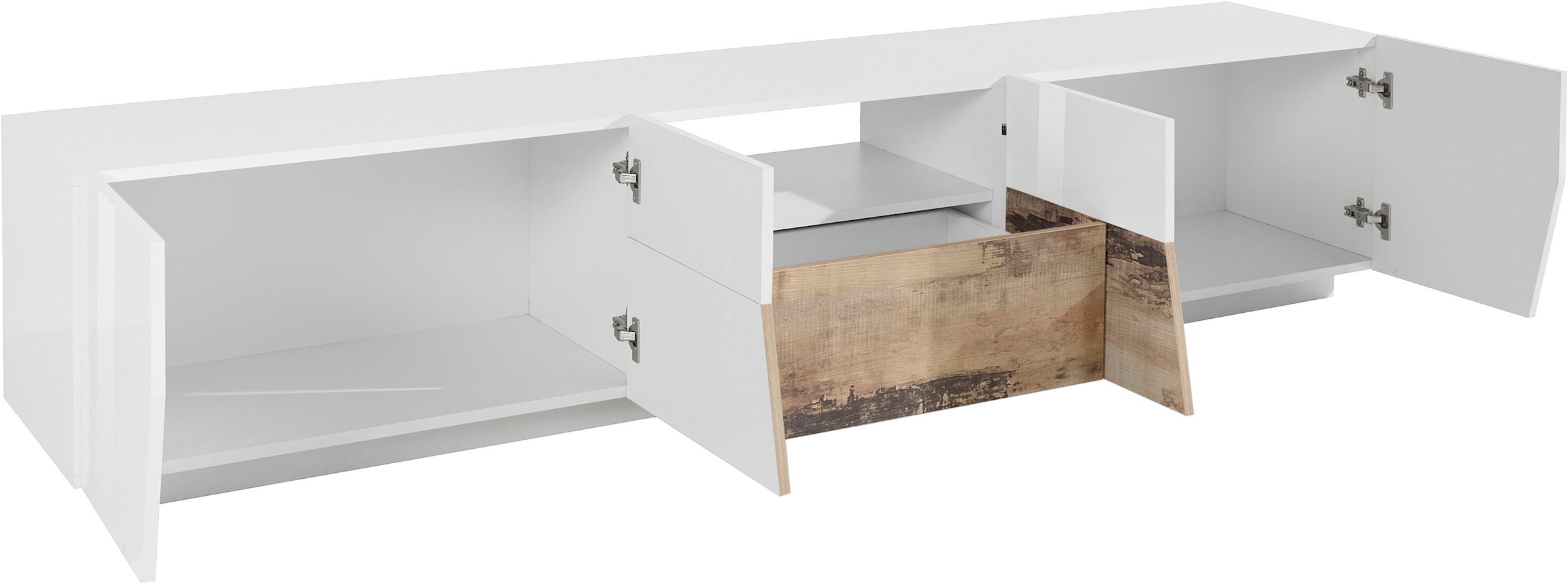 INOSIGN Lowboard »ALIEN- TV-Board, mit 4 Türen, 1 Schublade und 1 offenes Fach« TV-Kommode Breite ca. 220 cm 