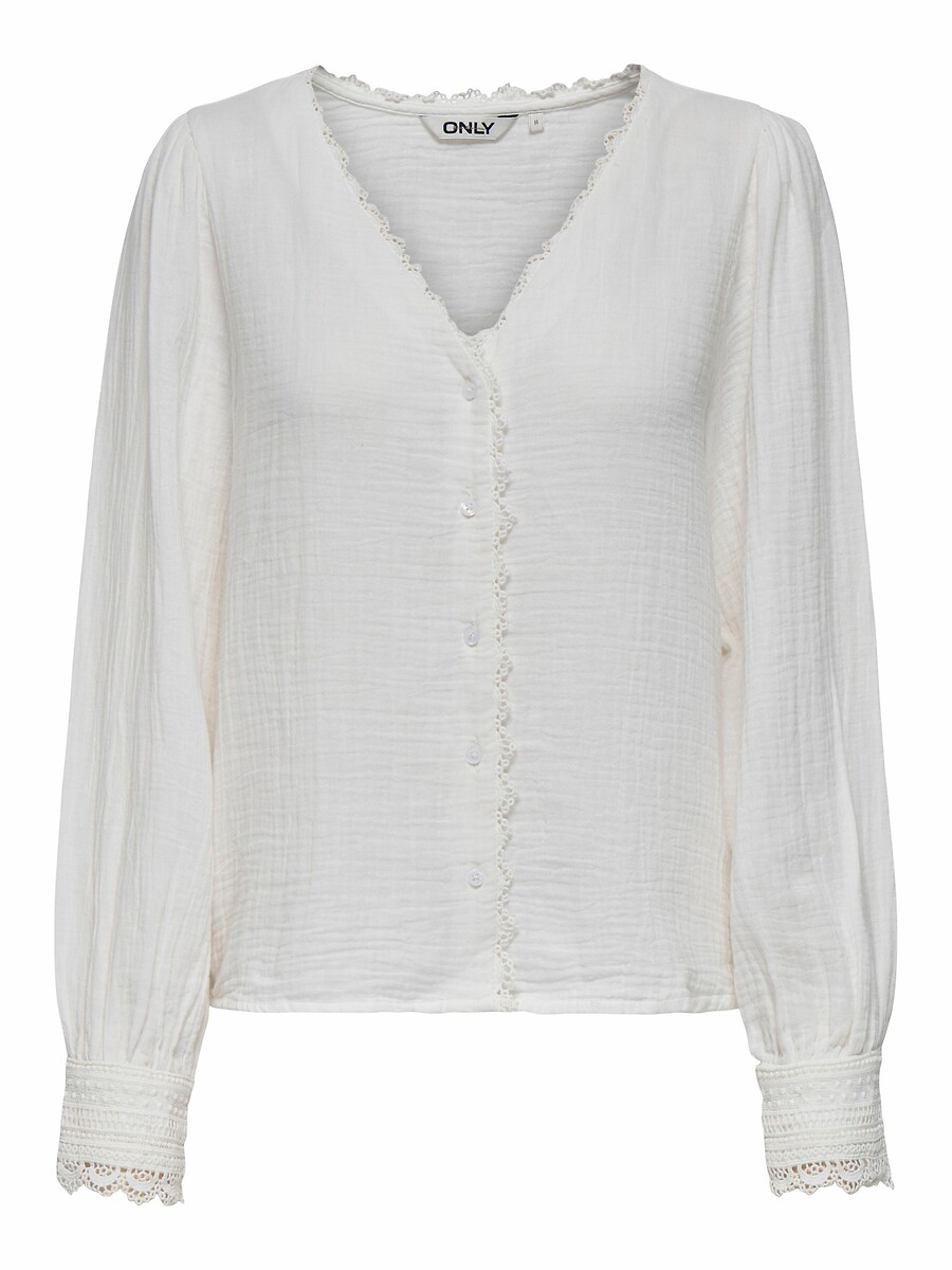 SOMENTE<br>Blusa com decote em V e detalhes bordados