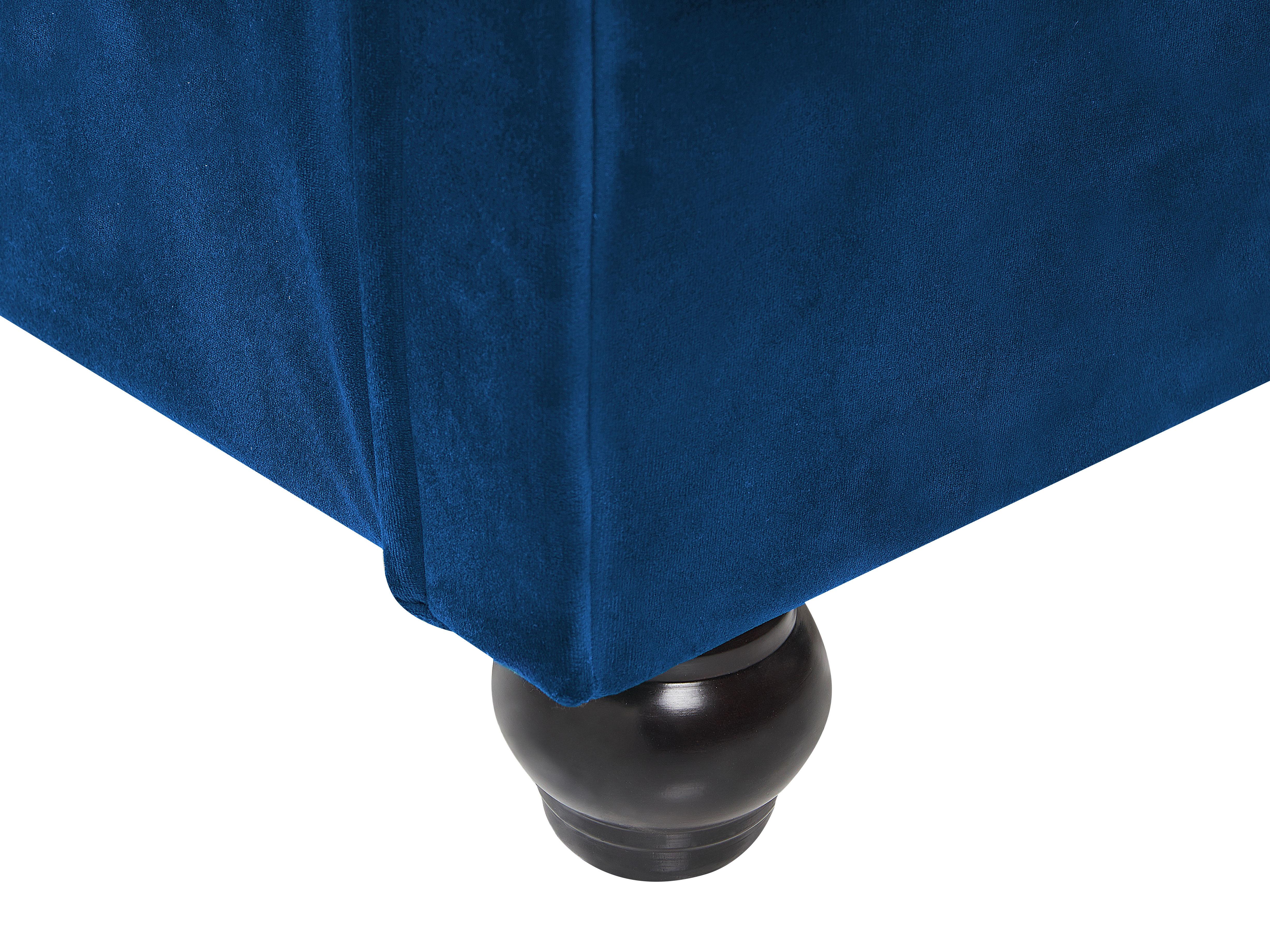 Waterbed Fluweel AVALLON 180 x 200 cm Marineblauw
