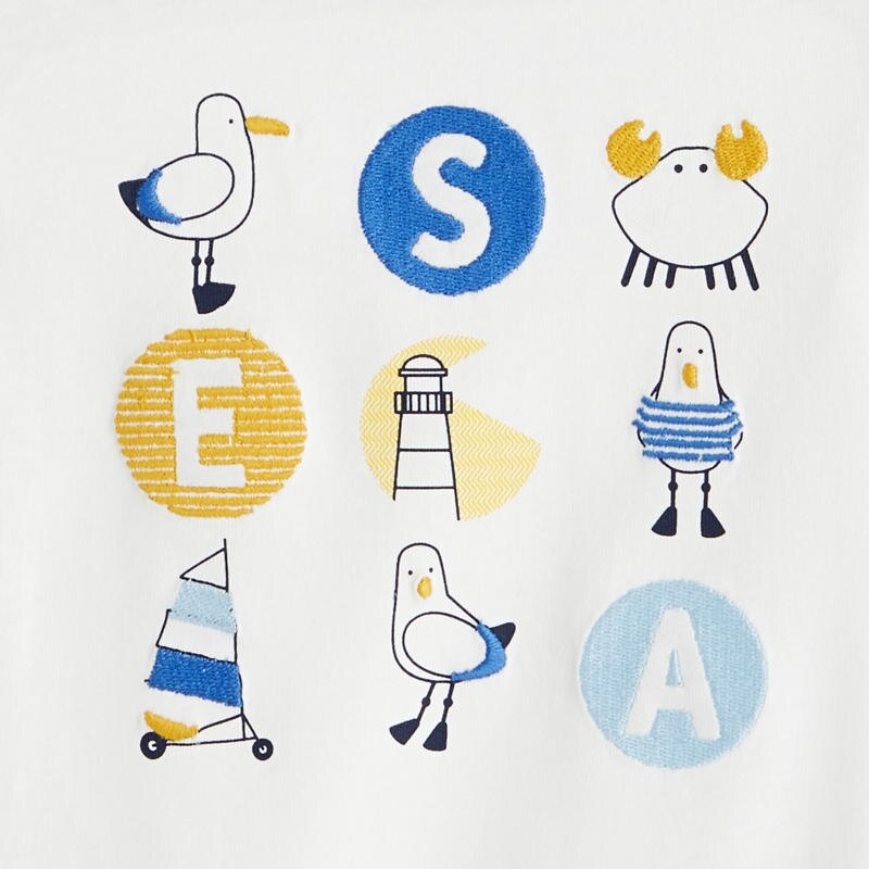 T-shirt SEA goélands blanc bébé garçon Blanc