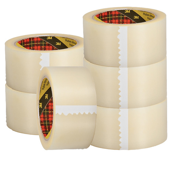 Ruban adhésif PP 371 Scotch 3M transparent 50 mm x 66 m, lot de 6
