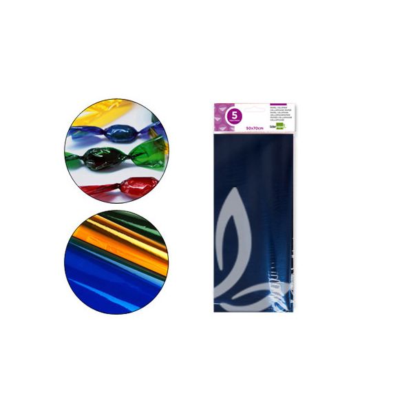 Liderpapel Papel Celofane 50x70cm 22G/M2 Preto 5Fls